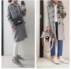 最終値下げ！EL HALM グレー ダッフルコート ファー付き