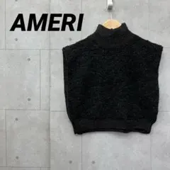AMERI アメリ ノースリーブ ハイネック ニット ベスト Fサイズ 黒