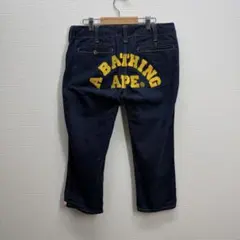 1118 APEE Bape Logo Denim Cropped Pants