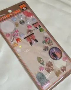 正規品★ボンボンドロップシール・和柄・ 和風 古都めぐり 裾分け 立体シール