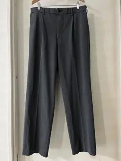 【Lサイズ】UNIQLOタックワイドパンツ　グレー　ウエスト84-92cm