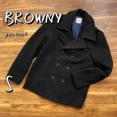 【美品】BROWNYブラウニー 軽量ストレッチピーコート S 黒