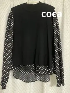 coca ニットベストセットブラウス　ドット