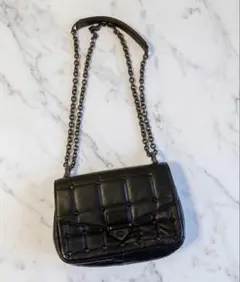 本革　マイケルコース　黒ブラックレザー　チェーンバッグ キルティング　soho