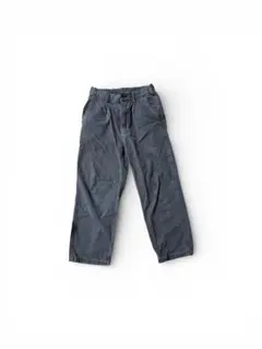 グレー ストレートパンツ ゴムウエスト