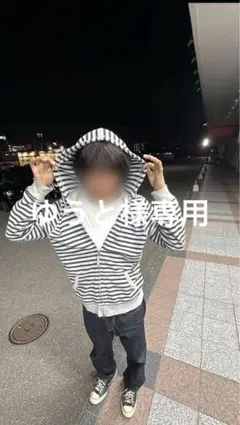 y2kボーダーパーカー