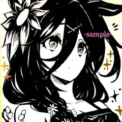 ウマ娘　マンハッタンカフェ　アナログ　手描きイラスト　ファンアート