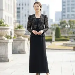 ユキコキミジマ　テープ刺繍レース　ジャケット　フォーマル　9号　東京ソワール ユキコキミジマ テープ刺繍レース ジャケット フォーマル 9号 東京