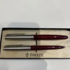 PE963□2本セット パーカー61 万年筆 ボールペン 金張りキャップ レア