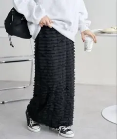 ディスコート　【全骨格◎/スッキリ見え】フリルティアードナロースカート