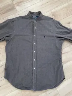 ラルフローレン　チャコールグレー　ノーカラーシャツ　XLサイズ