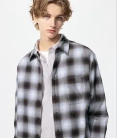2025 UNIQLO フランネルチェック ブルー　M