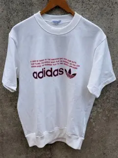 ⬜︎【希少・デサント製】80s 90s adidas 半袖スウェット 白
