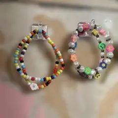 ハンドメイド カラフルビーズブレスレットセット4点セット