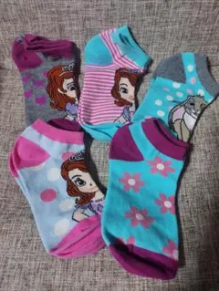 ディズニー ちいきなプリンセスソフィア靴下 5足セット(15-20cm)