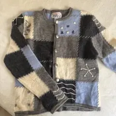 ウール100% カーディガン　古着　宝塚雪組　水色