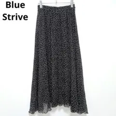 ブルーストライブ シフォンスカート ロング ドット 黒 フレア ウエストゴム