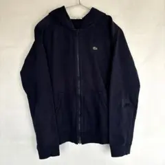 【美品】ラコステ パーカー ジップパーカー フード ネイビー