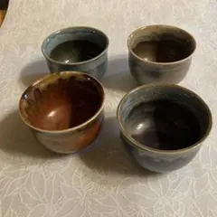 寒山窯 古平戸焼 「土見せ糸底仕上げ」湯呑 5客セット 美術陶芸 貴重品