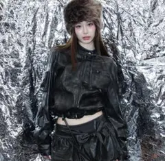 misty monako vegan leather cargo jacket