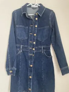 ZARA デニム ボタン付きミニワンピース