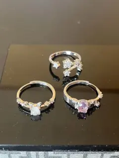 リング 3点セット 星 猫モチーフ