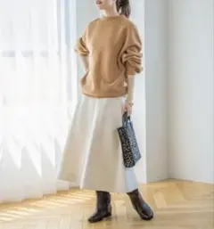IENA ウールカシミヤラグランクルーネックプルオーバー