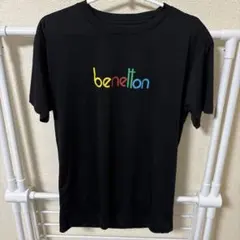 benetton カラフルロゴ Tシャツ 黒