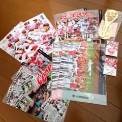 広島東洋カープ クリアファイル８枚　勝ち勝ちしゃもじ　℃℃℃缶バッジ２個