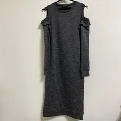 SHEIN グレー オフショルダー ワンピース XS グレー