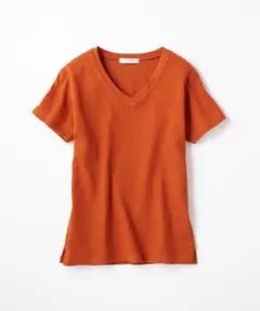 BACK NUMBER リブVネックTシャツ オレンジ 半袖 Sサイズのサムネイル