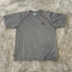 【美品】adidas グレー Tシャツ Lサイズ スポーツ 速乾 刺繍