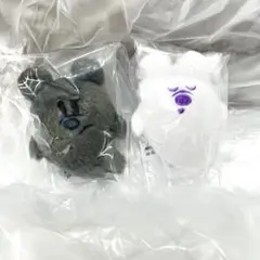 65☆ディズニー　ハロウィン　おばけぬいぐるみマスコット　ブラック、ホワイト