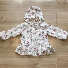 【プティマイン　110センチ】フード付き花柄ウインドブレーカー