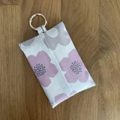 ティッシュケースカバー 北欧花柄 ライトグレー×イエロー - メルカリ