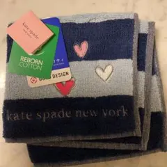 新品！kate spade ストライプハートタオルハンカチ
