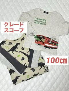 クレードスコープ　長袖　Tシャツ　ロンT 100 恐竜　2枚セット②