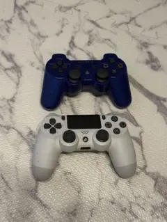 PS4 デュアルショックコントローラー 青 白
