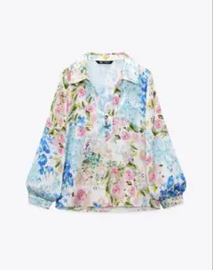 ZARA ザラ　花柄　ブラウス　XL 新品