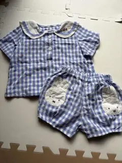 ミッフィー　ギンガムチェックセットアップ