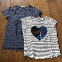 激安 まとめ売り 140 半袖Tシャツ 女の子 キッズ 2枚 セット