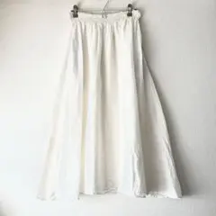 美品【LOISIR 】麻100% 白スカート　ロワズィール　リネンスカートのサムネイル