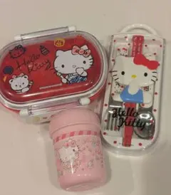 ハローキティ 子ども用弁当箱　箸3点セット　おしぼりケース