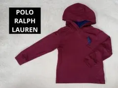 POLO RALPH LAUREN バーガンディ フード付き長袖カットソー