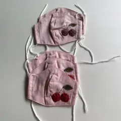 さくらんぼ刺繍 コットンマスク5枚セット