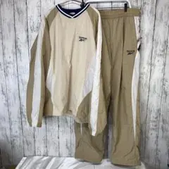 Reebok／Perushu別注 スタンドネック配色切り替えナイロンベストパンツ 