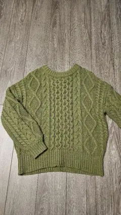 SLY オリーブグリーン ケーブルニット セーター FREE
