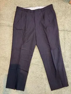 黒 ストライプ スラックス レギュラーフィット