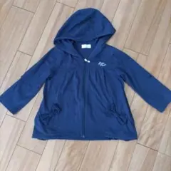 140　メゾピアノ　シェル柄オパールパーカー　ネイビー紺