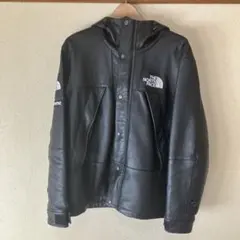 シュプリーム ザノースフェイス コラボ、レザー マウンテン パーカー ブラックM